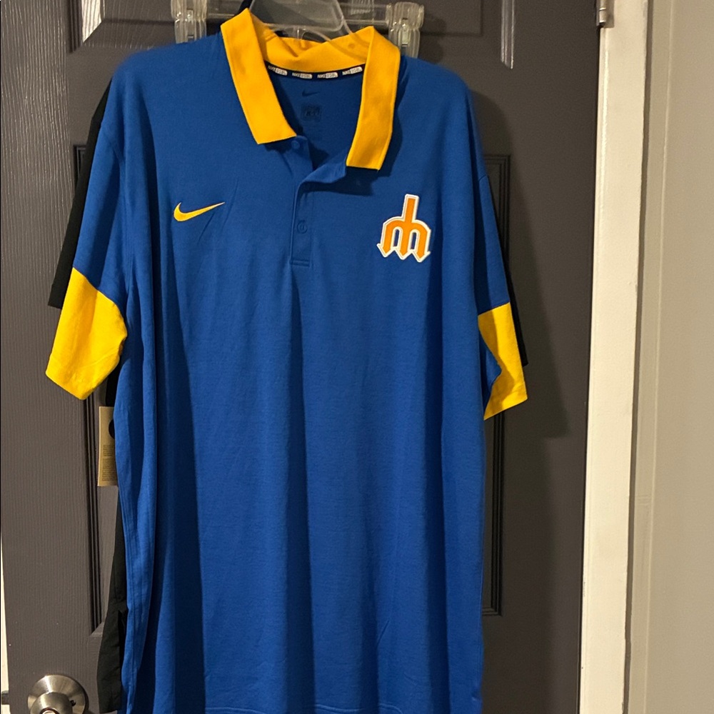Nike Blue and Yellow Polo Shirt